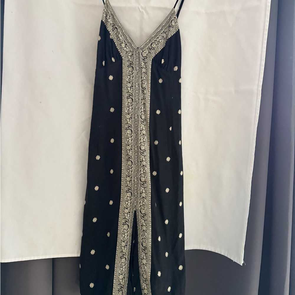 GAP Black Dress with Embellished V-Neck